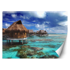 Fotobehang, Tropisch strandhuis water