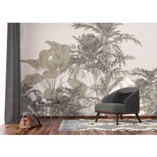 Fotobehang van een tropische compositie in de woonkamer, brengt een vrolijke en exotische sfeer vol kleur en leven.