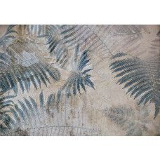 Fotobehang, Varenblad palm beton muur 3D