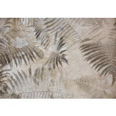 Fotobehang, Varenblad palm beton 3D
