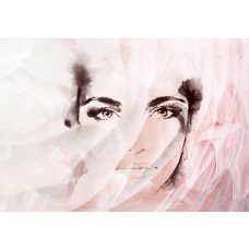 Fotobehang, Vrouwelijk Gezicht Roze