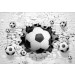 3D Fotobehang Voetballen door de Muur