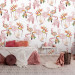 Fotobehang Flamingo's, Toekans en Bloemen