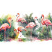 Fotobehang Flamingo's in de Jungle