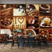 Fotobehang I Love Coffee Collage Bruin Kader