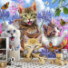 Fotobehang Kittens en Vlinders | Dolle Beestenboel