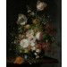 Fotobehang Stilleven met Bloemen in een Glazen Vaas | Rachel Ruysch
