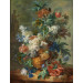 Fotobehang Schilderij Stilleven met Bloemen van Jan van Huysum