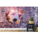 Fotobehang Voetbal in Muur 3D