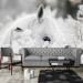 Fotobehang Wit Paard in de Sneeuw