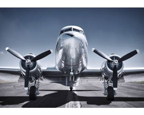 Behang van een vliegtuig met propellor, luchtvaartthema.