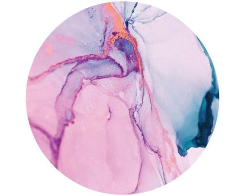 Abstracte marmer kunst in zachte kleuren op een stijlvolle muurcirkel.