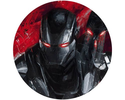 War Machine in schilderstijl, afgebeeld op een Marvel behangcirkel.