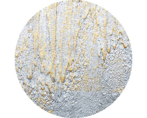 Goud en zilver sierpleister, prachtig weergegeven op een behangcirkel.