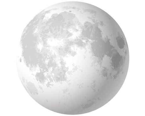 Behangcirkel met een gedetailleerde afbeelding van de maan en zijn oppervlak.