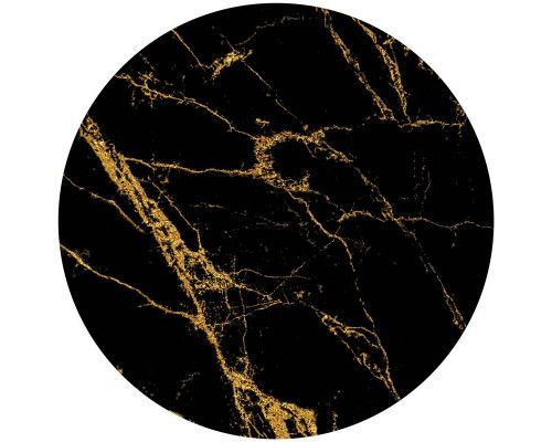 Zwart marmeren behangcirkel met gouden details voor een luxe uitstraling.