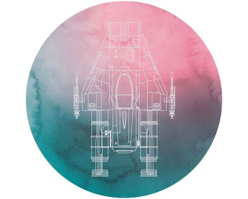 A-Wing Starfighter uit Star Wars, weergegeven op een dynamische behangcirkel.