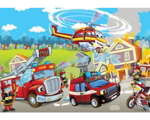 Brandweerbehang voor kinderkamers, voertuigen en stoer design.