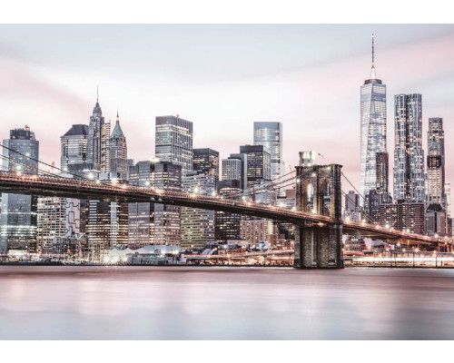 Brooklyn Bridge fotobehang, stadse brug in New York, USA.
