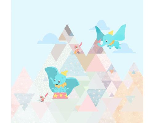 Dumbo de vliegende olifant fotobehang, perfect voor een klassieke Disney-thema kamer.