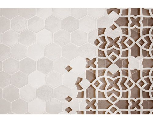 Fotobehang, 3D Beton Mandala Ornament Bruin Beige