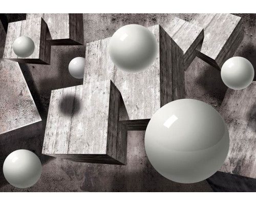 3D-geometrie vormen, fotobehang met abstracte en futuristische vormen voor een moderne sfeer.