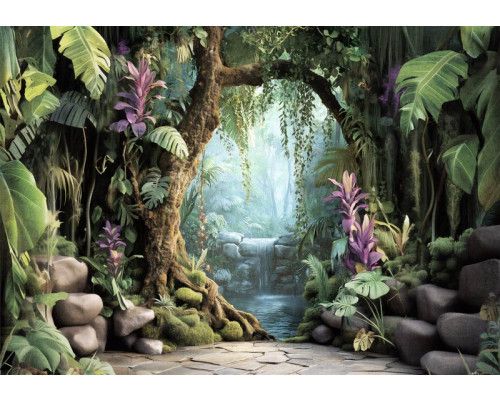Fotobehang 3D Jungle Avontuur