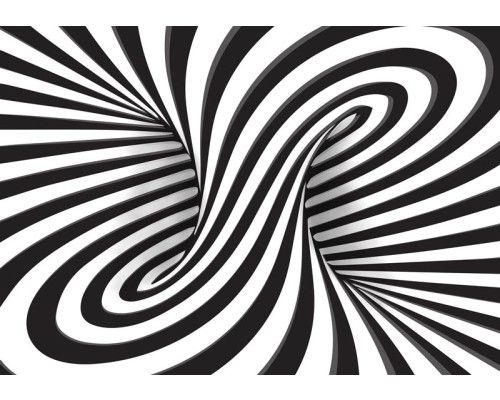 3D-tornado, zwart-wit weergegeven op een fotobehang met een abstract en krachtig ontwerp.