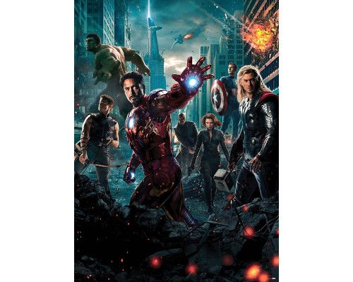 Fotobehang Avengers final battle, het ultieme gevecht uit de Marvel-films.