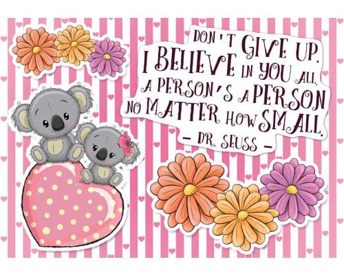 Fotobehang met spreuk van koalaberen voor babykamers, schattig en kleurrijk.