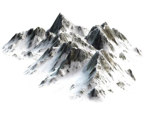 Fotobehang van besneeuwde bergtoppen van Mount Everest in een indrukwekkend berglandschap.