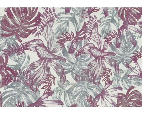 Fotobehang met bladeren in roze en groene tinten, schilderachtig en levendig bloemenontwerp met zachte details.