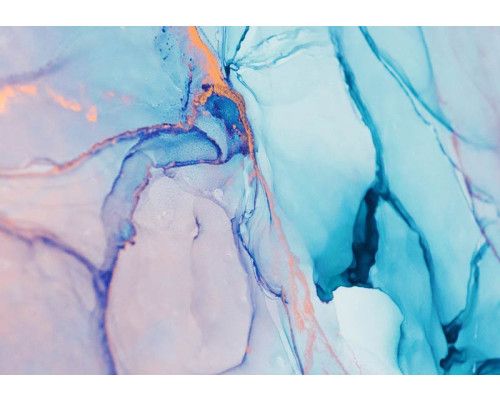 Fotobehang met abstracte blauwe marmer effecten voor een luxe uitstraling.