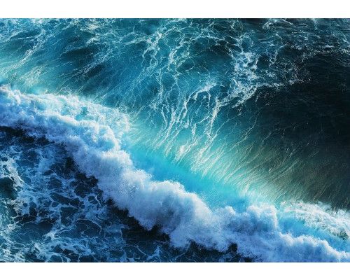 Fotobehang, Blauwe golven