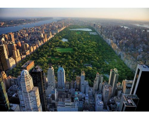 Fotobehang van Central Park in New York, met een uitzicht op Manhattan.