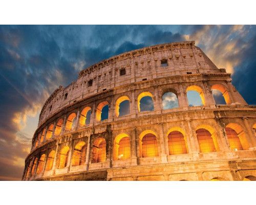 Fotobehang van het Colosseum in Rome, Italië, historisch gebouw.