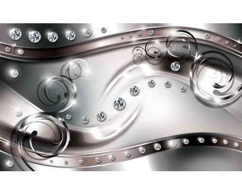 Diamanten en abstractie, weergegeven op een luxueus fotobehang voor een elegante ruimte.
