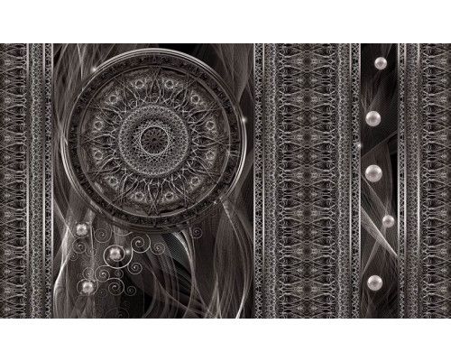 Fotobehang van een dromenvanger in abstracte mandala kunststijl, met een mystieke uitstraling.