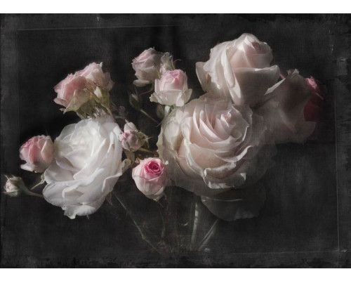 Eternity bloemen en rozen, weergegeven in een abstract fotobehang, brengen romantiek en elegantie in elke ruimte.