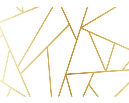 Fotobehang van gouden geometrische lijnen en vormen, abstracte kunst.