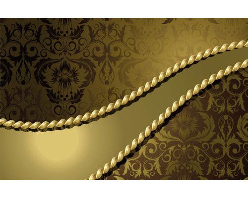 Gouden ornamenten fotobehang, met een moderne en luxe uitstraling, perfect voor een verfijnde kamer.