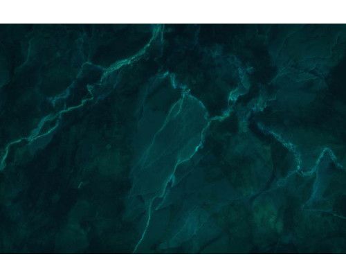 Fotobehang van groen marmer in een abstract ontwerp, gecombineerd met turquoise natuursteen voor een unieke textuur.