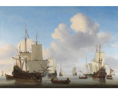 Fotobehang met een schilderachtig landschap van koeien grazend in een weide, geïnspireerd op het schilderij van Gerard Bilders uit 1860-1865.