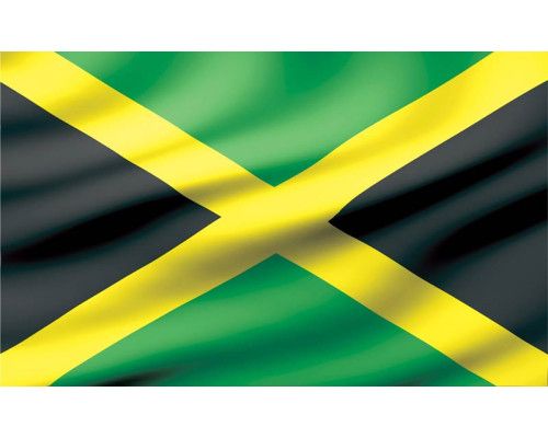 Fotobehang met de Jamaicaanse vlag, helder en krachtig.