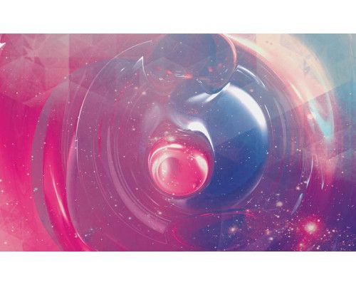 Kleurrijk abstract kunstwerk op fotobehang met moderne schilderijstijl.