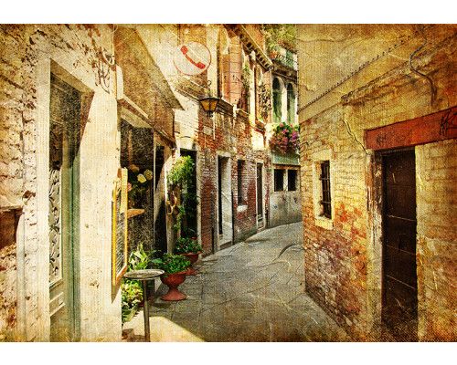 Fotobehang, De kleurrijke straten van Toscane