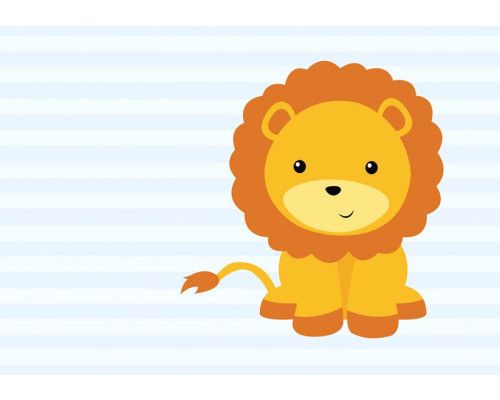 Fotobehang met leeuwen in een babykamer, stoer en kleurrijk.