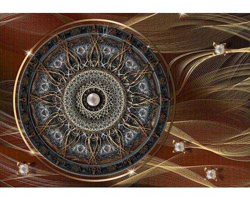 Fotobehang van een mandala patroon in Indiase stijl, perfect voor een serene en exotische sfeer.