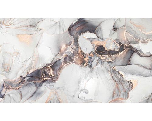 Fotobehang van marmer met gouden accenten in een abstracte en industriële stijl, met grijze tinten als basis.