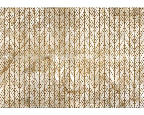 Fotobehang met fijne gouden lijnen op een achtergrond van zacht marmer, dat zorgt voor een elegante en luxueuze uitstraling.